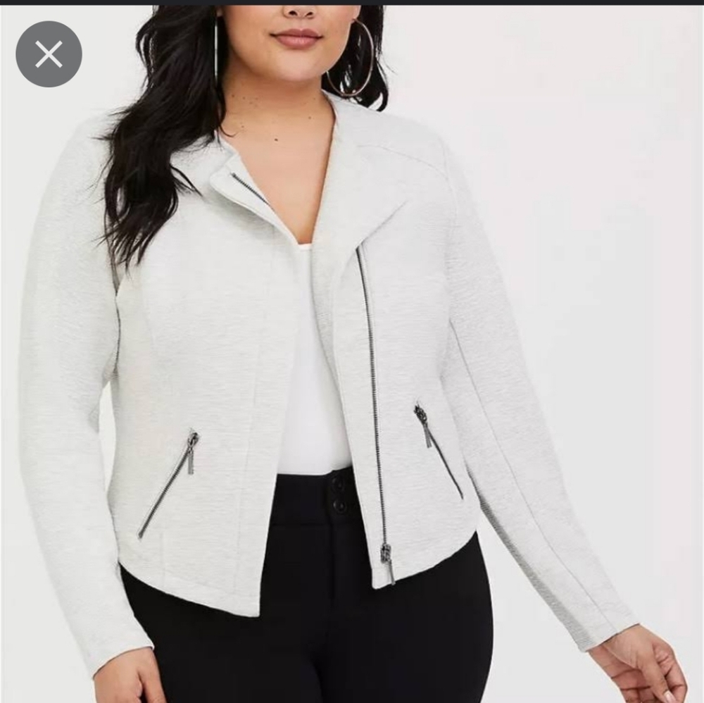 Torrid 1X Oatmeal Moto Jacket NWOT